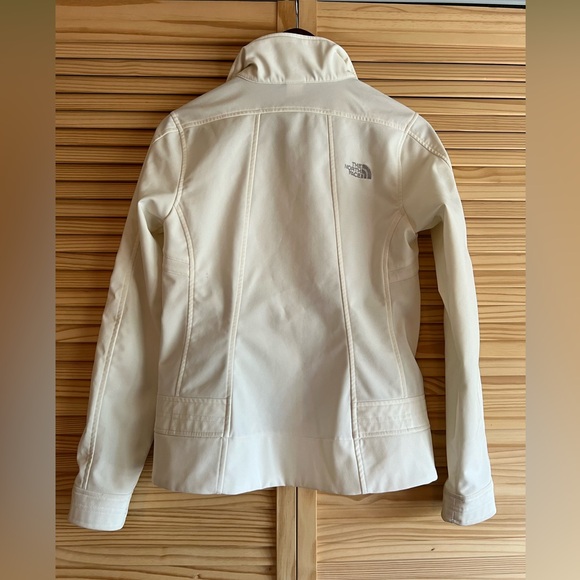 ❄️The North Face Soft Shell White Moto Style Jacket Size Small Fleece Lined - Picture 9 of 13
